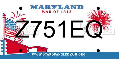 Z751EQ Maryland License Plate