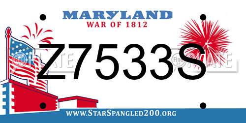 Z7533S Maryland License Plate