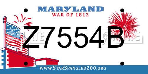 Z7554B Maryland License Plate