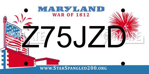 Z75JZD Maryland License Plate