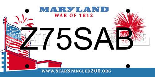 Z75SAB Maryland License Plate