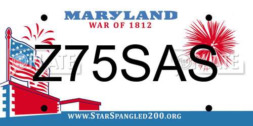 Z75SAS Maryland License Plate