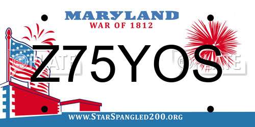 Z75YOS Maryland License Plate