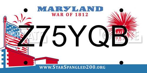 Z75YQB Maryland License Plate