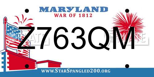 Z763QM Maryland License Plate
