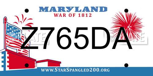 Z765DA Maryland License Plate