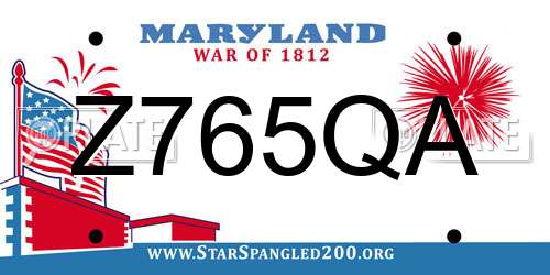 Z765QA Maryland License Plate