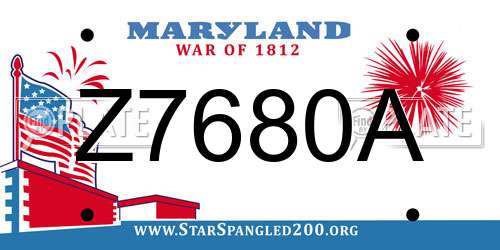 Z7680A Maryland License Plate