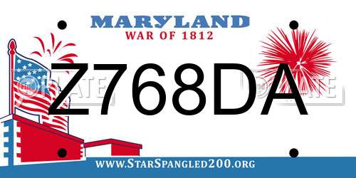 Z768DA Maryland License Plate