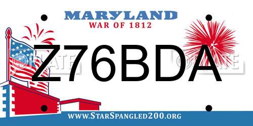 Z76BDA Maryland License Plate