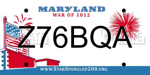 Z76BQA Maryland License Plate