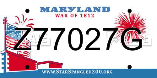 Z77027G Maryland License Plate
