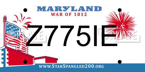 Z775IE Maryland License Plate