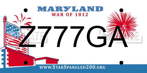 Z777GA Maryland License Plate