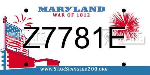 Z7781E Maryland License Plate