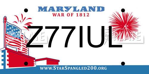 Z77IUL Maryland License Plate