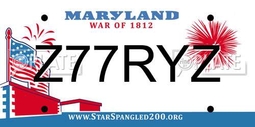 Z77RYZ Maryland License Plate