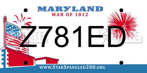 Z781ED Maryland License Plate
