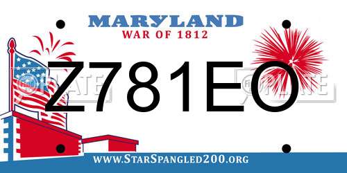 Z781EO Maryland License Plate