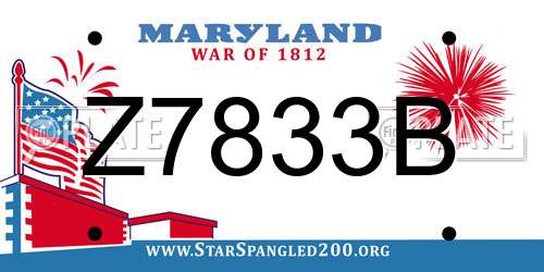 Z7833B Maryland License Plate