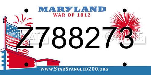 Z788273 Maryland License Plate