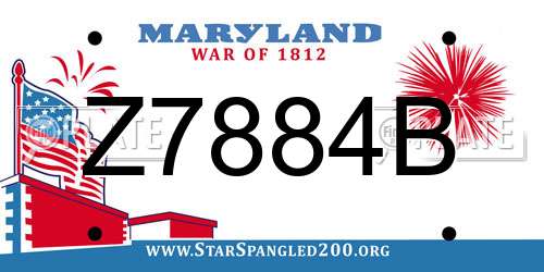 Z7884B Maryland License Plate