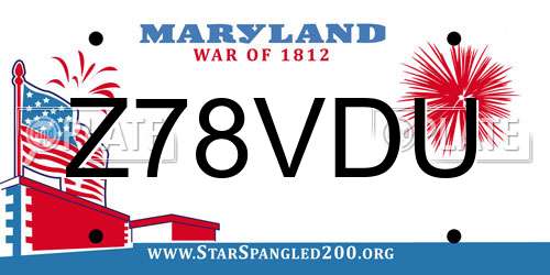 Z78VDU Maryland License Plate