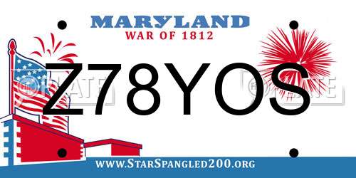 Z78YOS Maryland License Plate