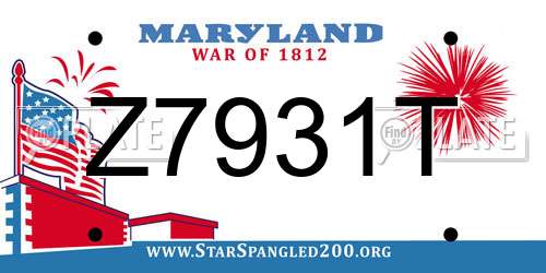Z7931T Maryland License Plate