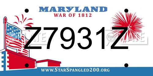 Z7931Z Maryland License Plate