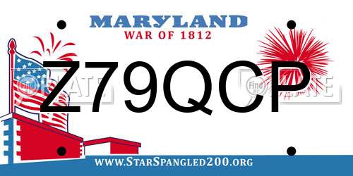 Z79QCP Maryland License Plate