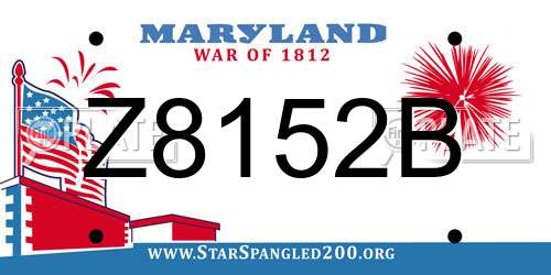 Z8152B Maryland License Plate