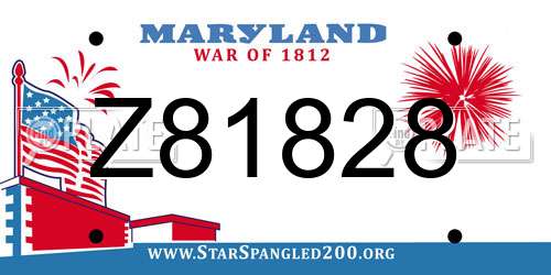 Z81828 Maryland License Plate
