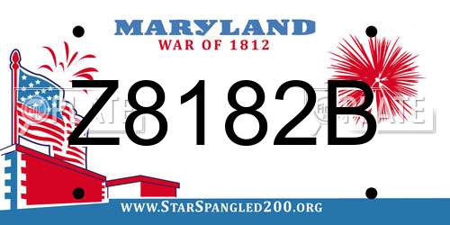 Z8182B Maryland License Plate