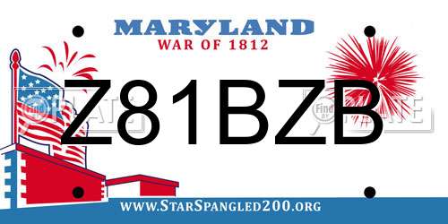 Z81BZB Maryland License Plate