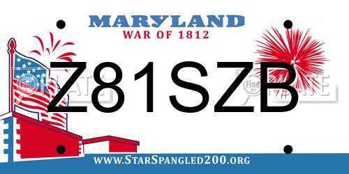 Z81SZB Maryland License Plate