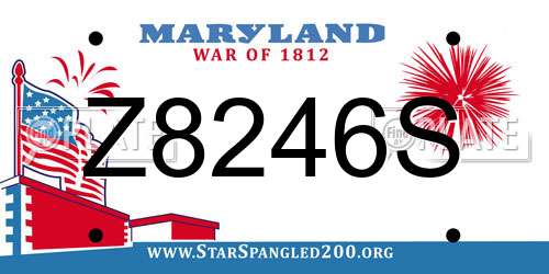 Z8246S Maryland License Plate