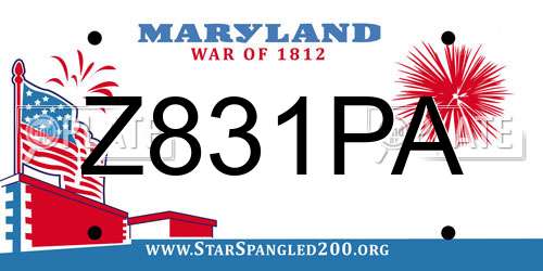 Z831PA Maryland License Plate