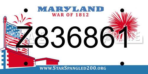 Z836861 Maryland License Plate