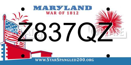 Z837QZ Maryland License Plate