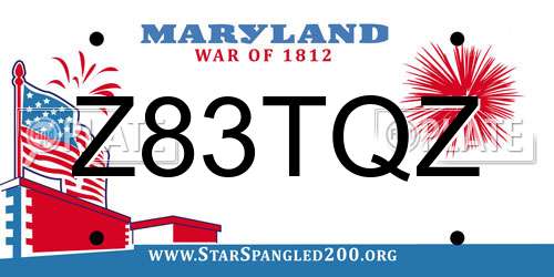 Z83TQZ Maryland License Plate