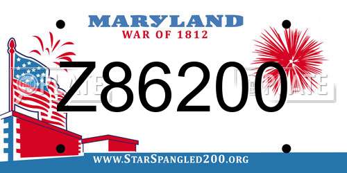 Z86200 Maryland License Plate