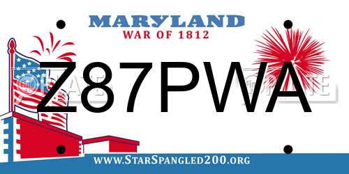 Z87PWA Maryland License Plate