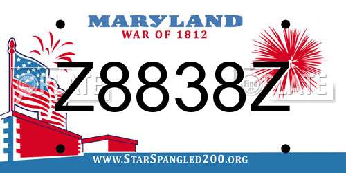 Z8838Z Maryland License Plate