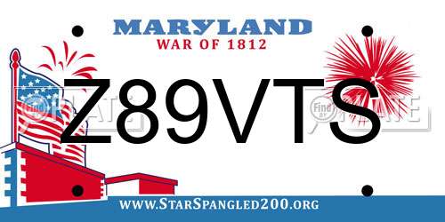 Z89VTS Maryland License Plate