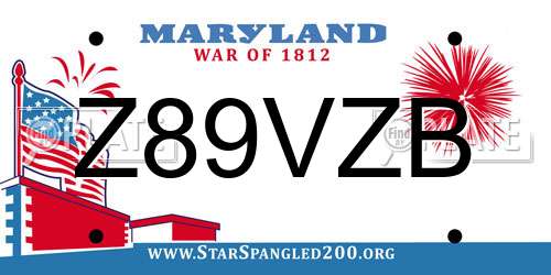 Z89VZB Maryland License Plate