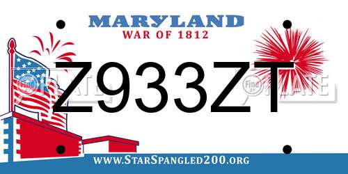 Z933ZT Maryland License Plate