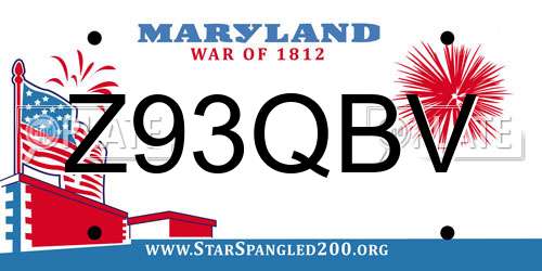 Z93QBV Maryland License Plate