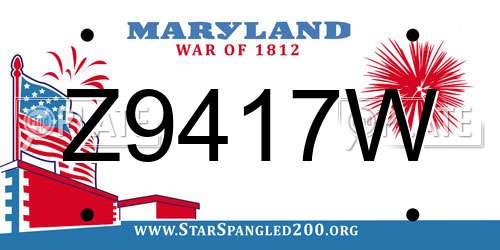 Z9417W Maryland License Plate