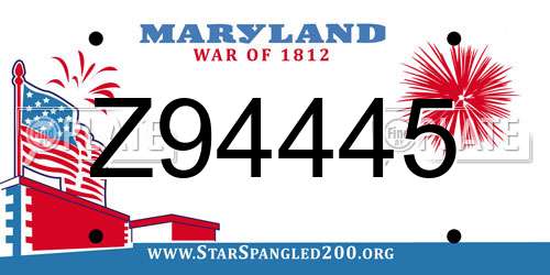 Z94445 Maryland License Plate
